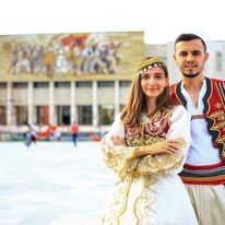 Tirana dressed in traditional costumes